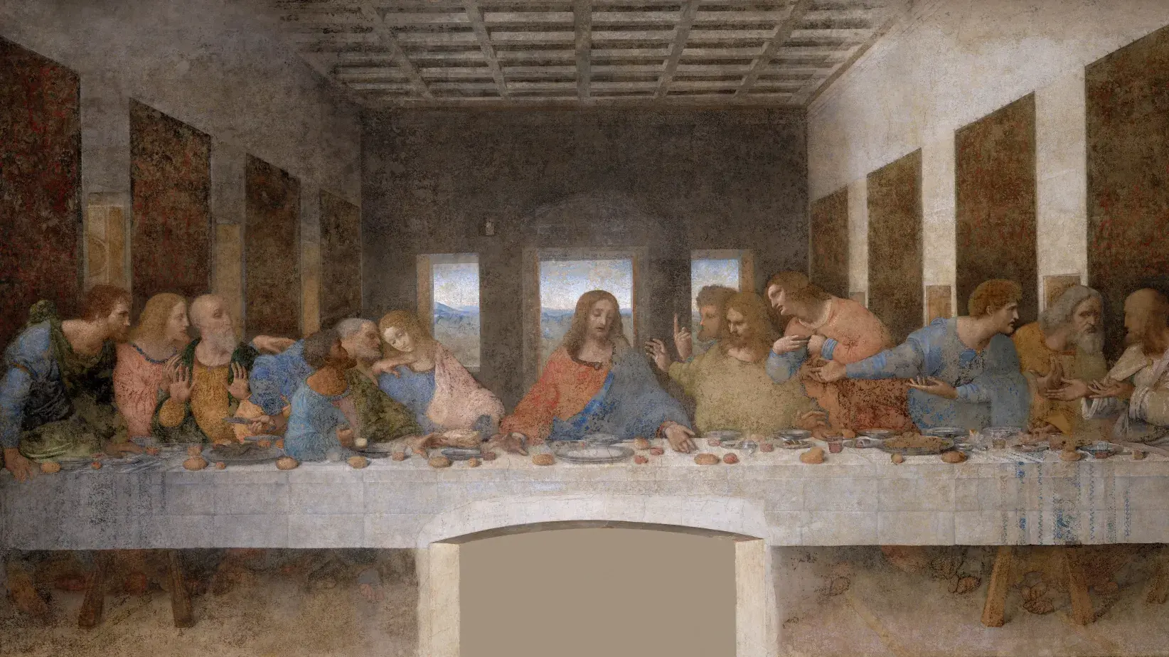 Tavlan Den sista måltiden av Leonardo da Vinci föreställer Jesus med sina lärljungar på skärtorsdag